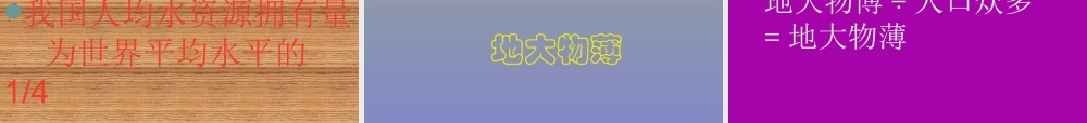 八年级地理上册：第三章第一节：自然资源总量丰富