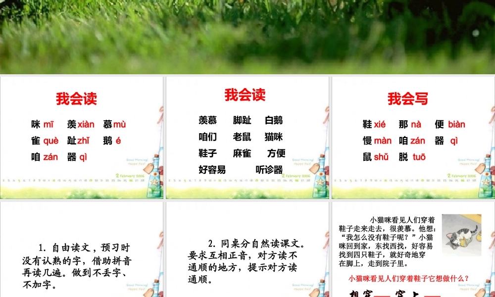 《小猫咪穿鞋子》教学课件（课文讲解）