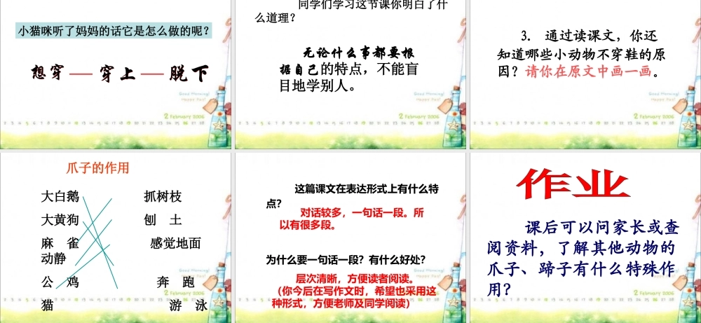 《小猫咪穿鞋子》教学课件（课文讲解）