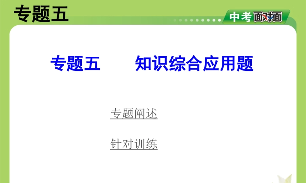 专题五知识综合应用题