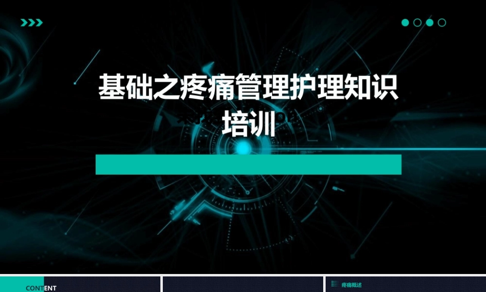 基础之疼痛管理护理知识培训