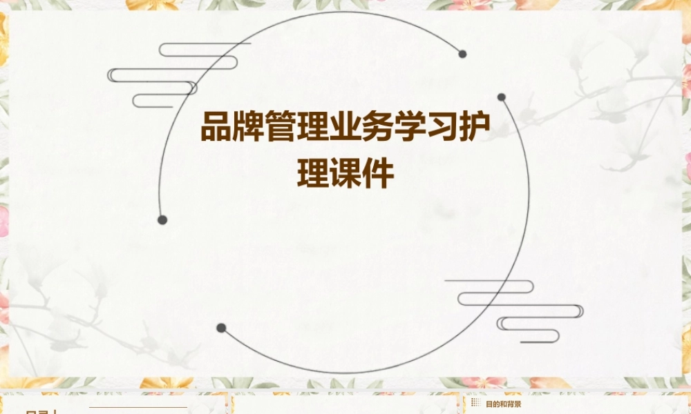 品牌管理业务学习护理课件