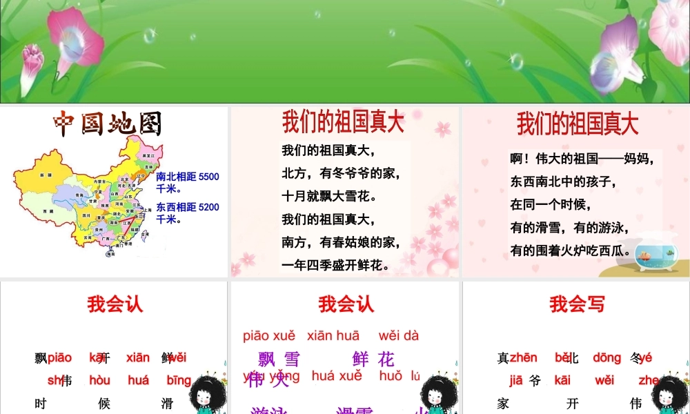 《我们的祖国真大》教学课件（课文讲解）