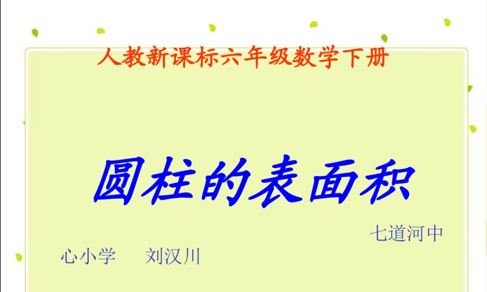 人教新课标数学六年级下册《圆柱的表面积_6》PPT课件