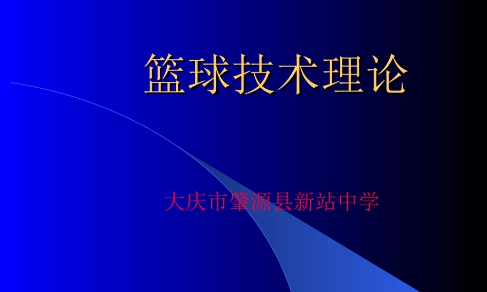 篮球运动技术理论