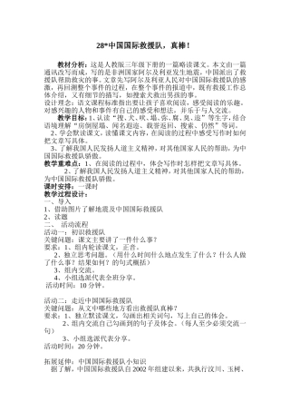 中国国际救援队真棒！教学设计