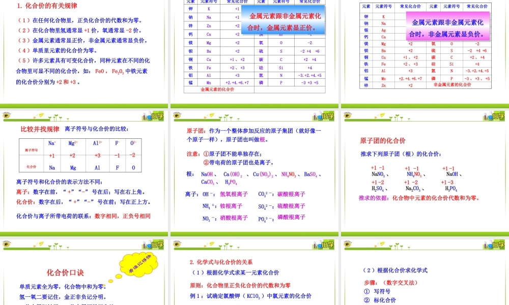 化学式与化合价(1)