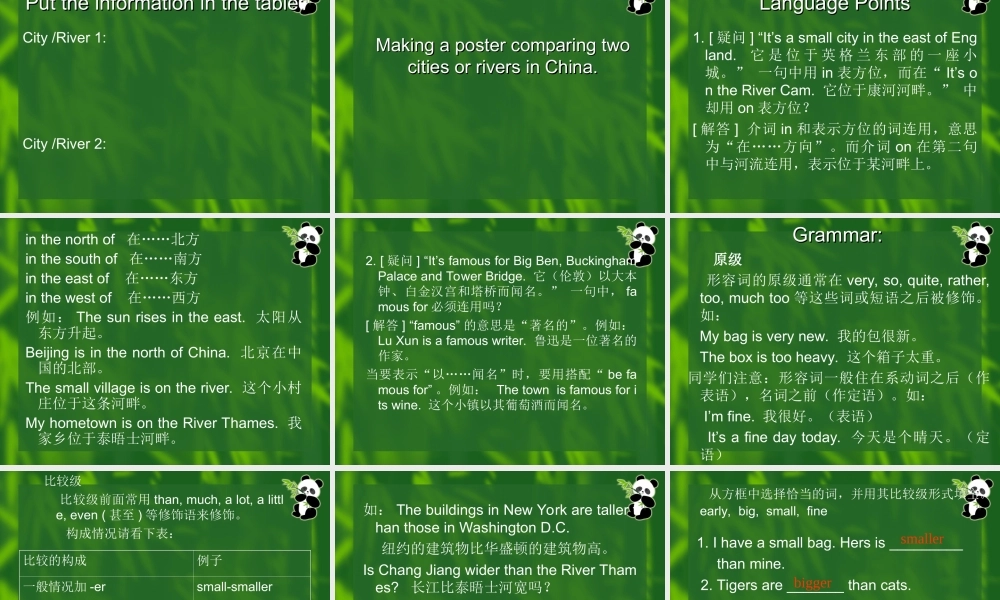 七年级外研社英语（下）Module5myhometownandcountryunit3课件