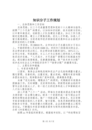 知识分子工作规划