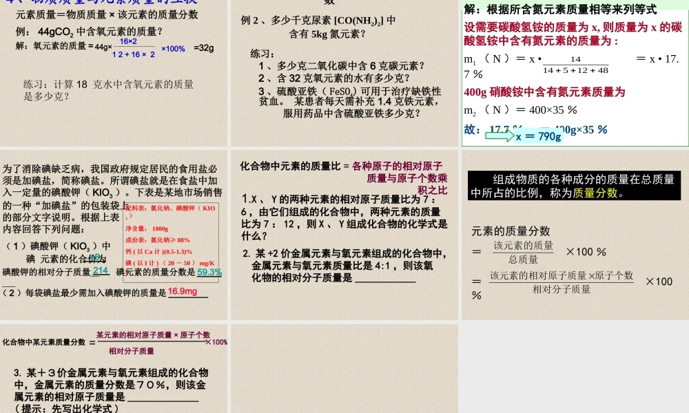 化合价与化学式（第5-6课时）