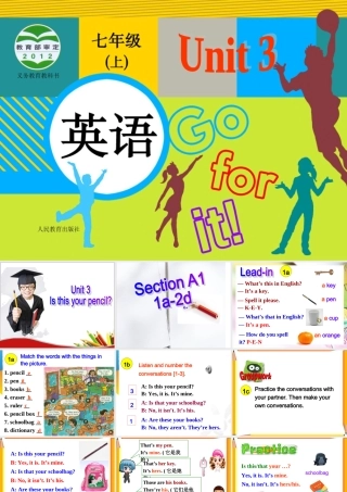 初中一年级英语上册正式篇Unit3Isthisyourpencil第一课时课件