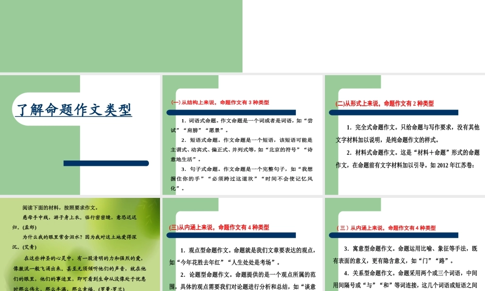 命题作文的审题立意