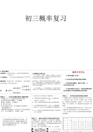 初三概率复习课件
