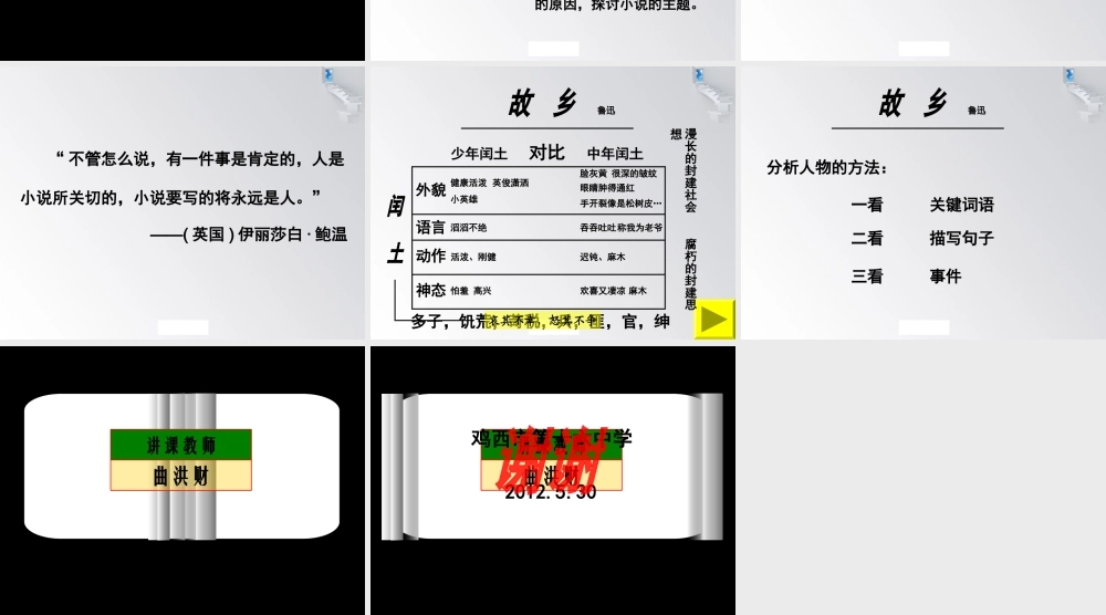 名师评选课件《故乡》