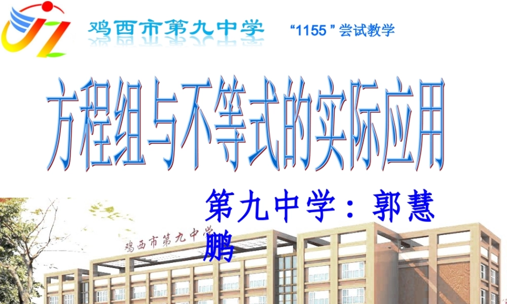 方程组与不等式的实际应用