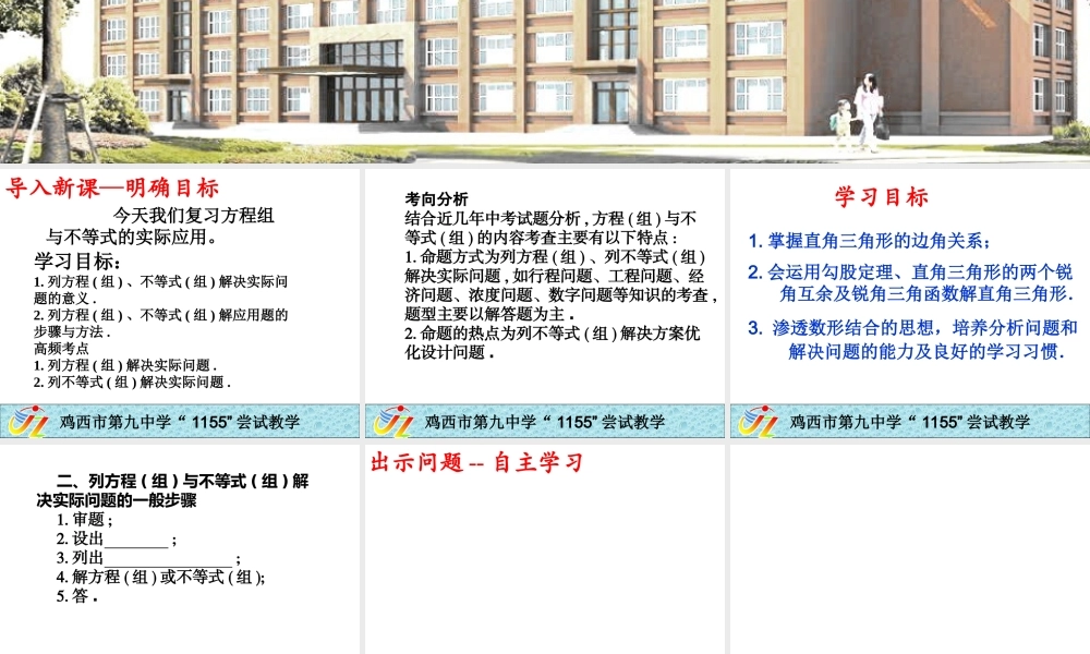 方程组与不等式的实际应用