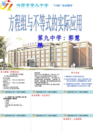 方程组与不等式的实际应用