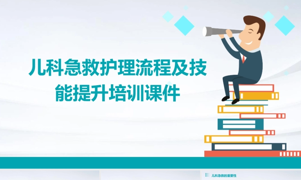 儿科急救护理流程及技能提升培训课件
