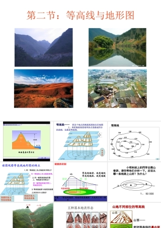 七年级等高线和地形图课件