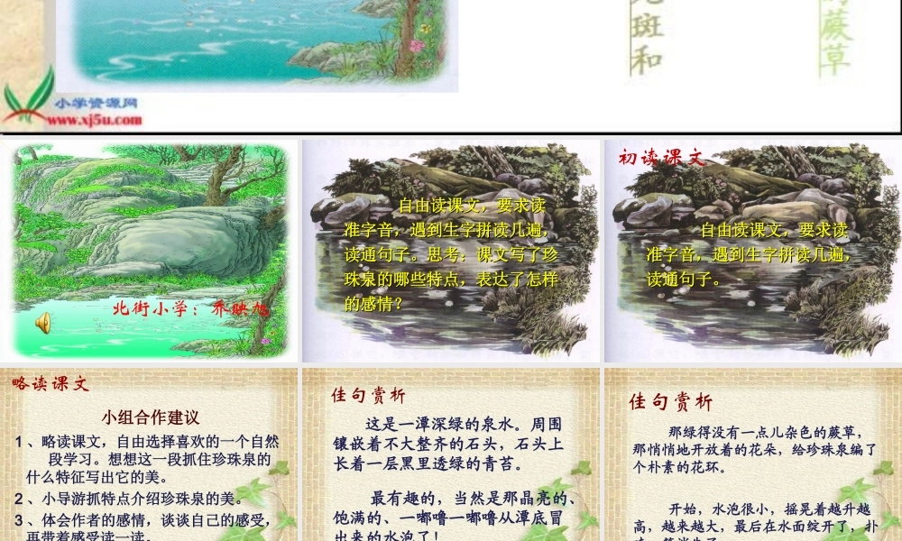 北街小学乔映旭三年级语文《珍珠泉》课件