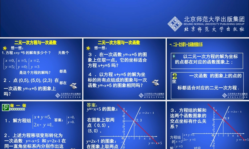 二元一次方程与一次函数演示文稿 