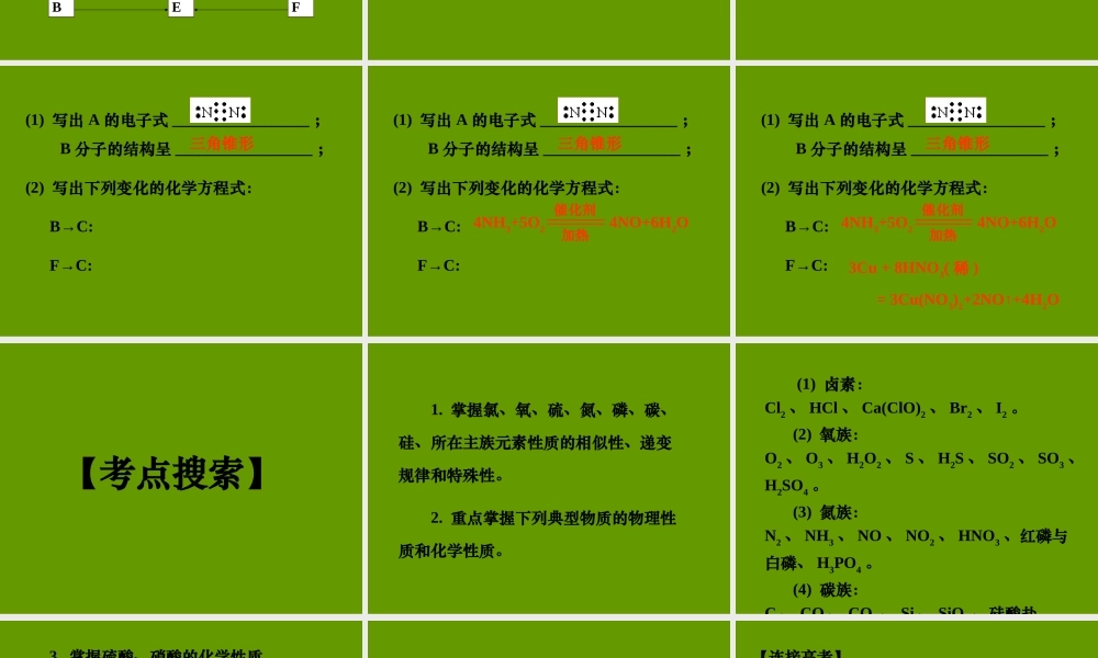 高三化学《专题七非金属元素及其化合物》