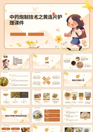 中药炮制技术之黄连片护理课件