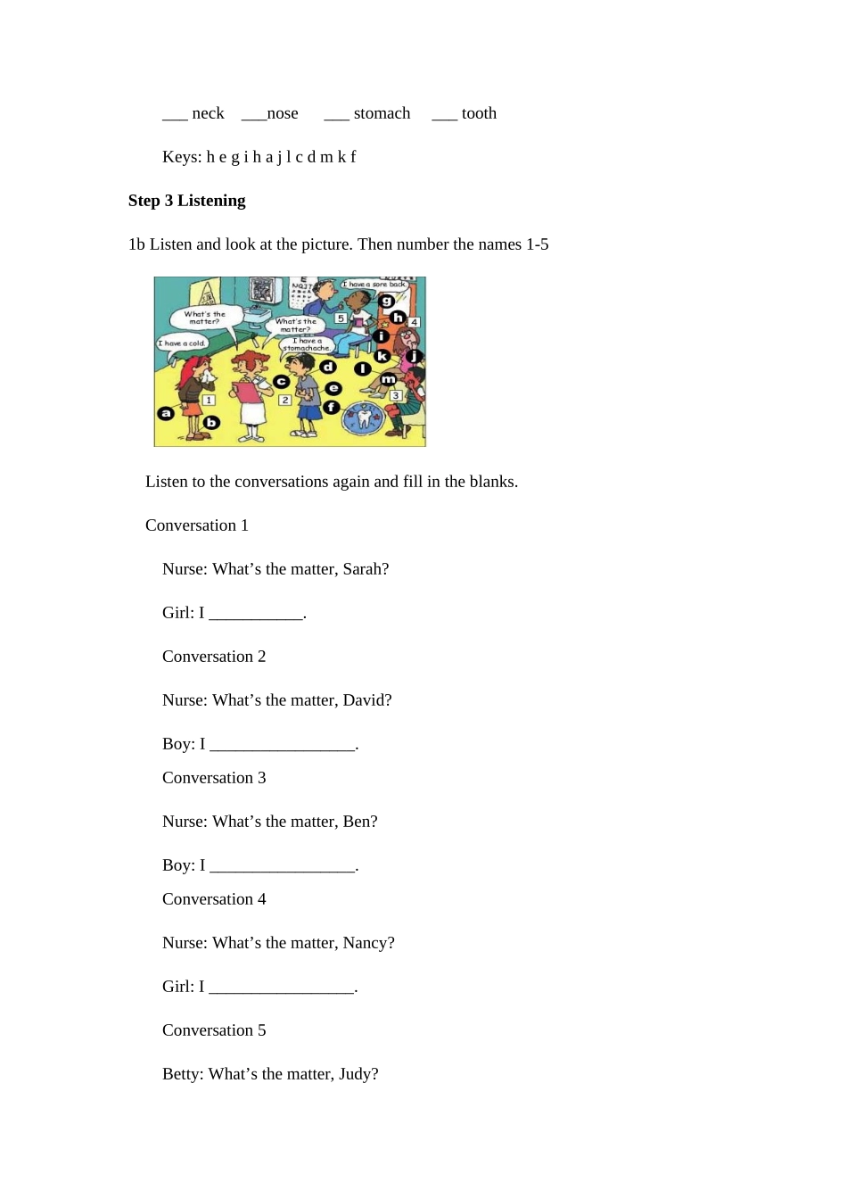 八年级下Unit1what'sthematter教案_第3页