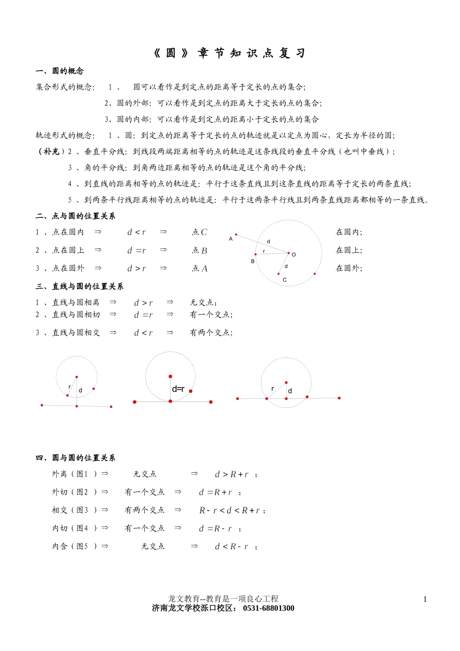 初三数学圆知识点复习专题经典_第1页