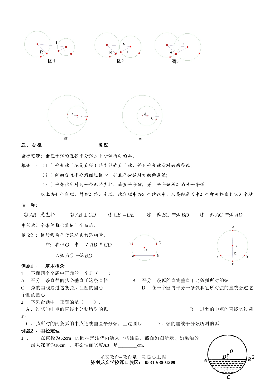 初三数学圆知识点复习专题经典_第2页