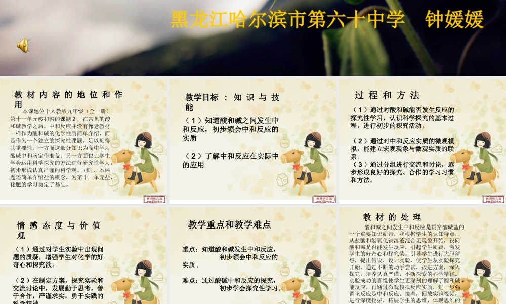 酸和碱会发生什么反应-说课