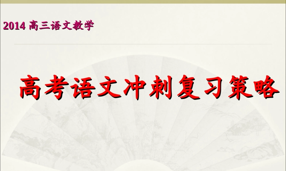 2014高考语文冲刺复习