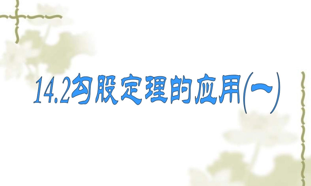 勾股定理的应用(一)