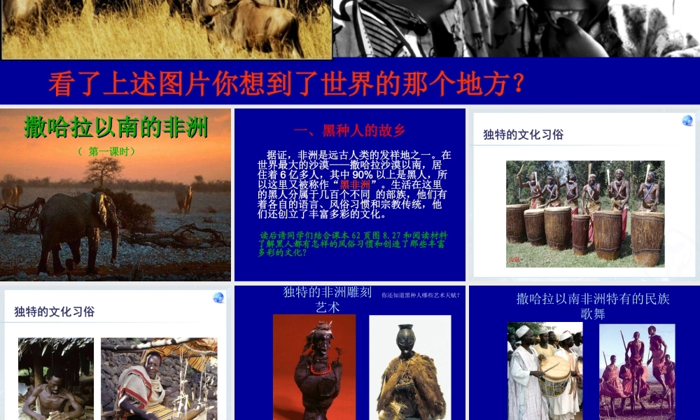 撒哈拉以南非洲（一课时）