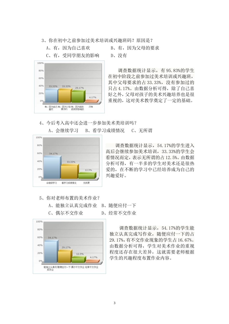 中学生学习美术兴趣调查报告_第3页