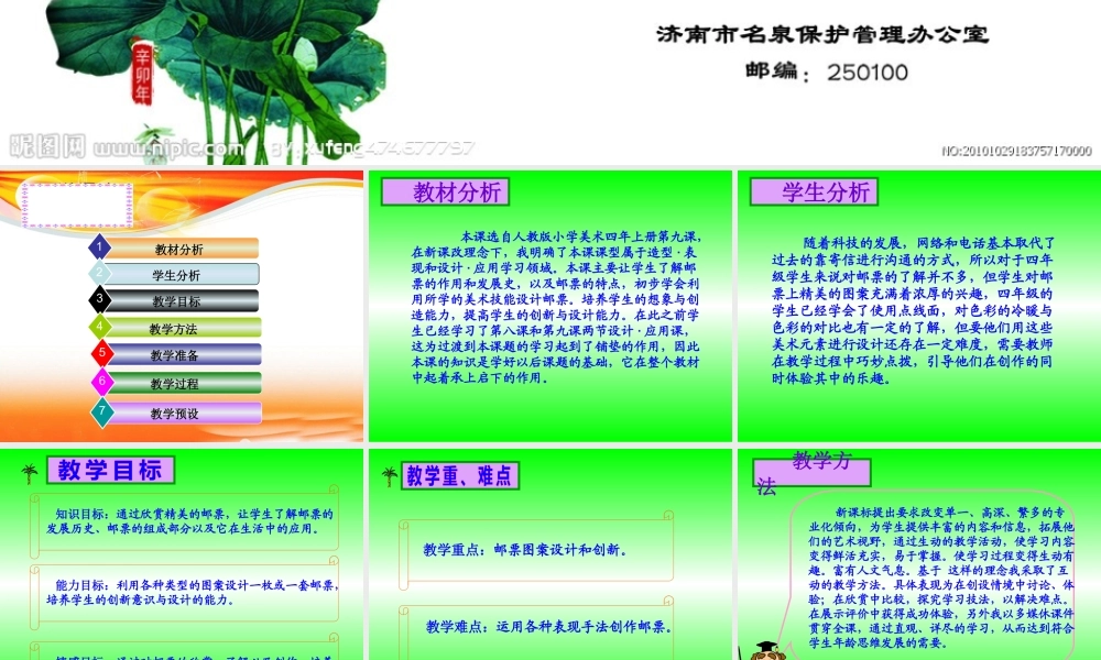 精美的邮票说课