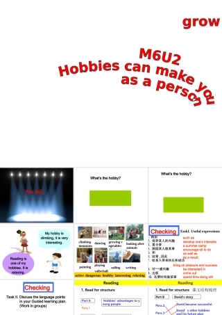 外研版八下课件：Module6HobbiesUnit2Hobbiescanmakeyougrowasaperson