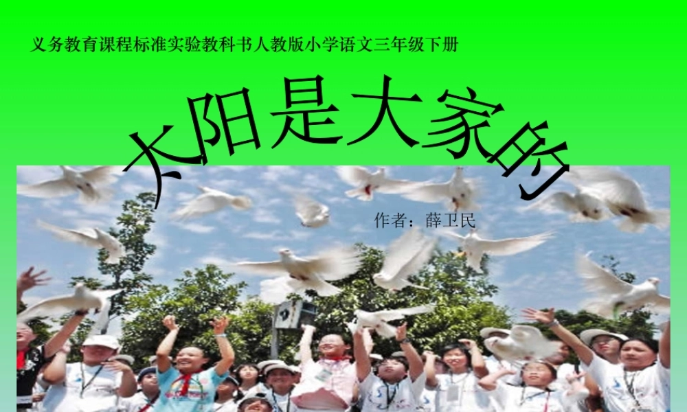 《太阳是大家的》课件