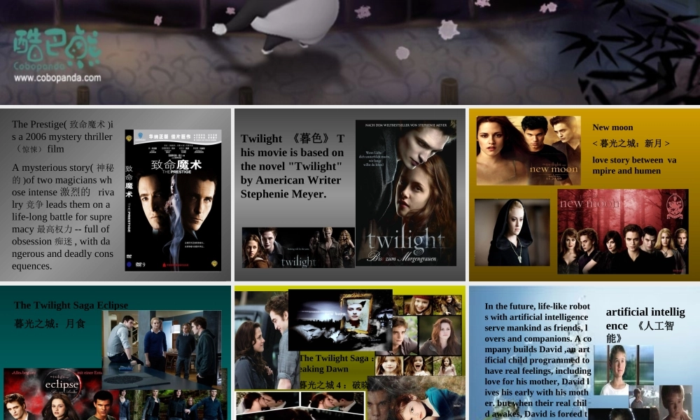 英文电影的英文介绍PPT