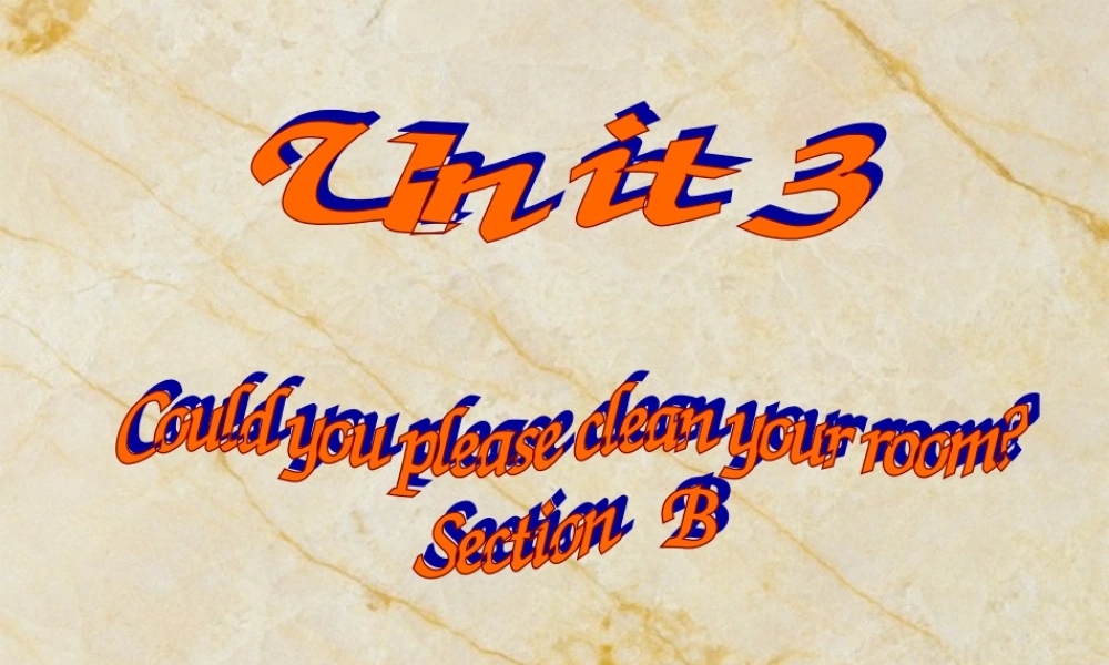2014年初二英语Unit3_Could_you_please_clean_your_room_SectionB课件