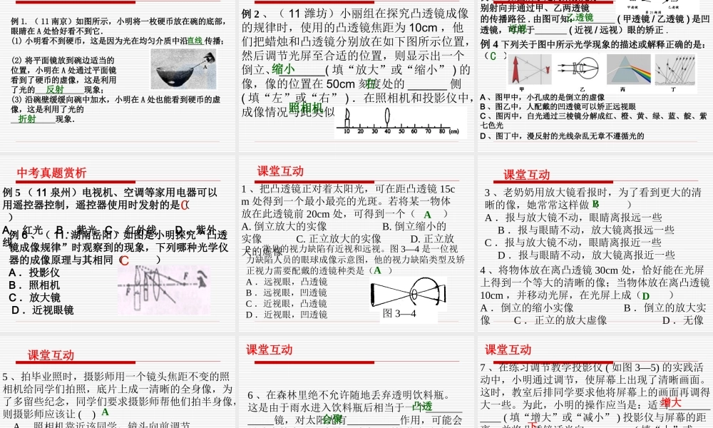 2012届中考物理备考复习课件：第三章_透镜及其应用
