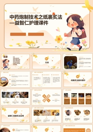 中药炮制技术之纸裹炙法—益智仁护理课件