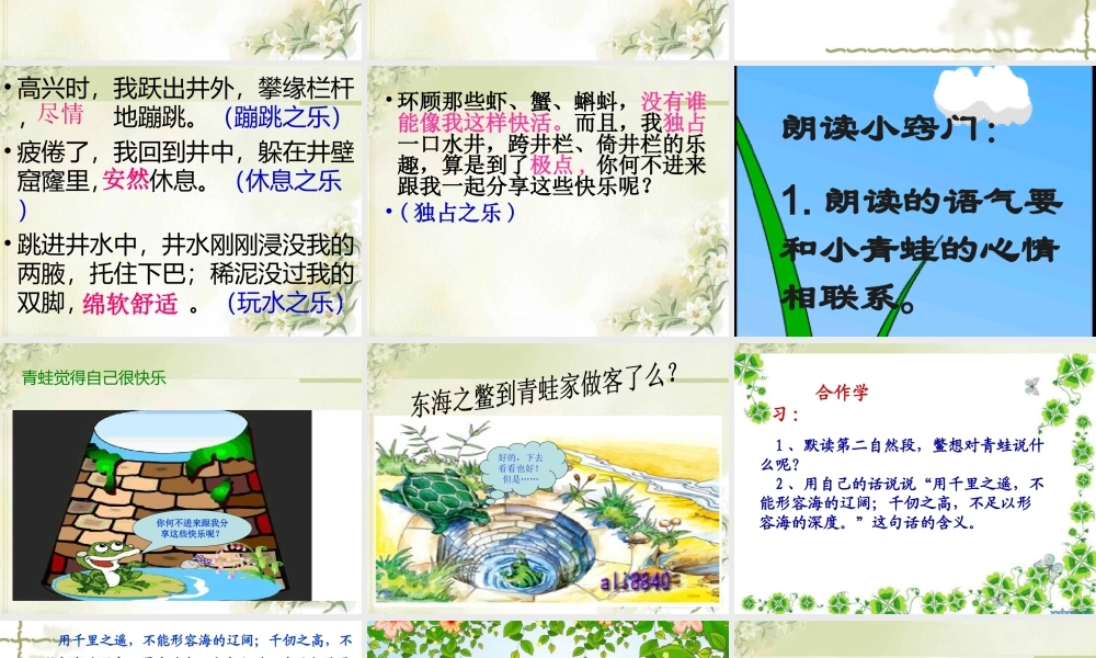北师大版小学四年级语文《井底之蛙》课件
