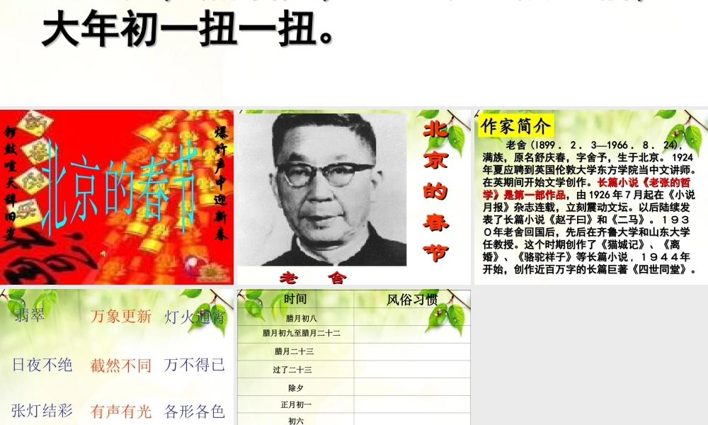 六年级上册《北京的春节》课件 (2)