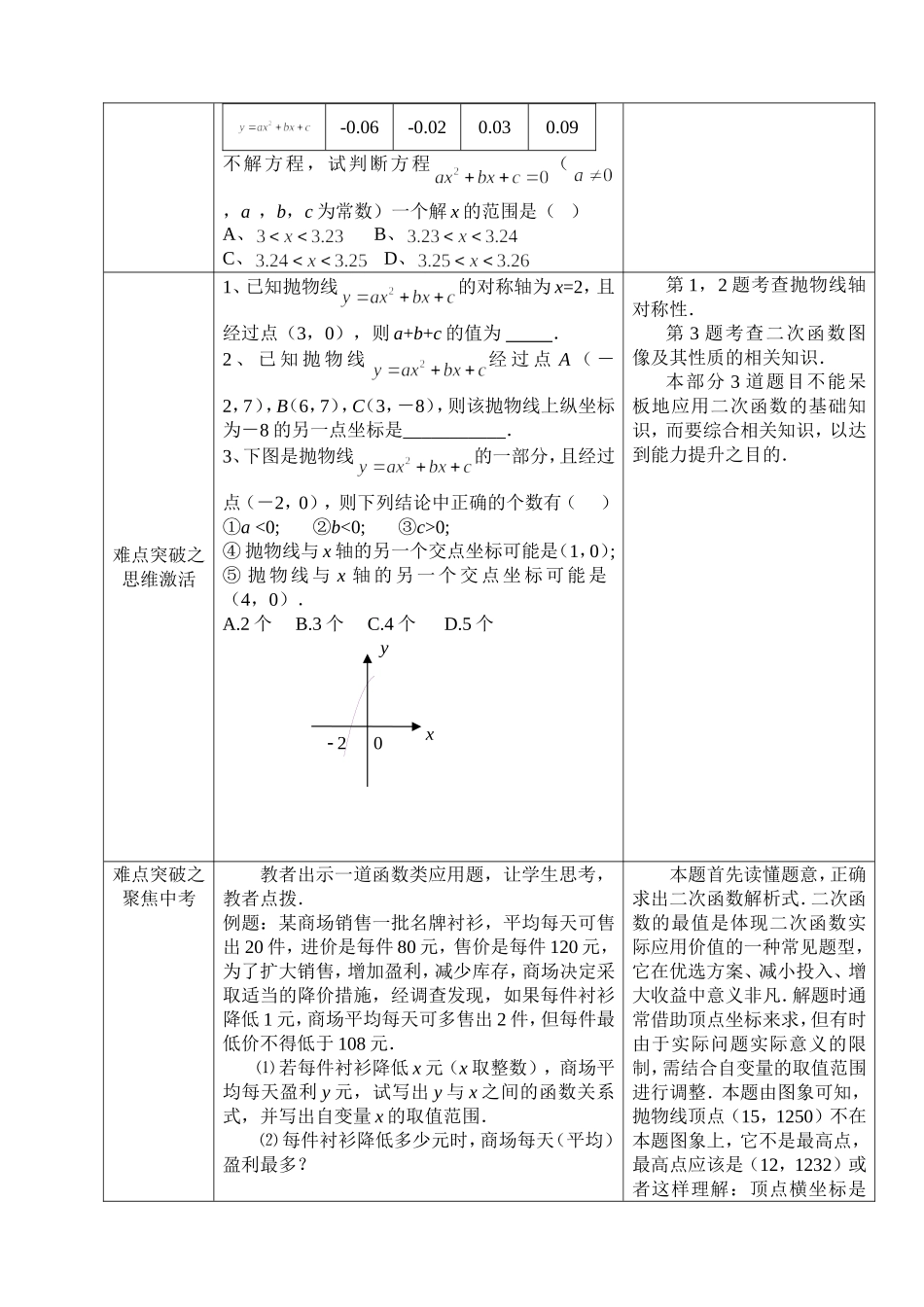 二次函数复习教学案_第3页
