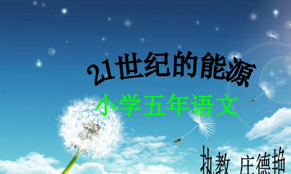 世纪的能源课件