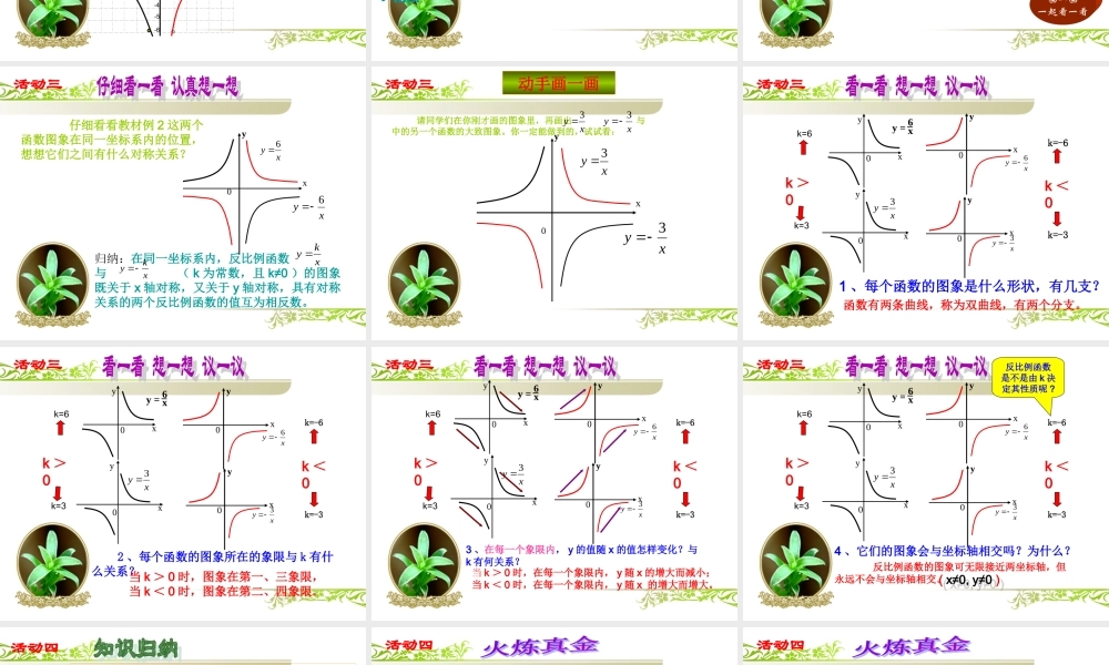 反比例函数的图像和性质课件