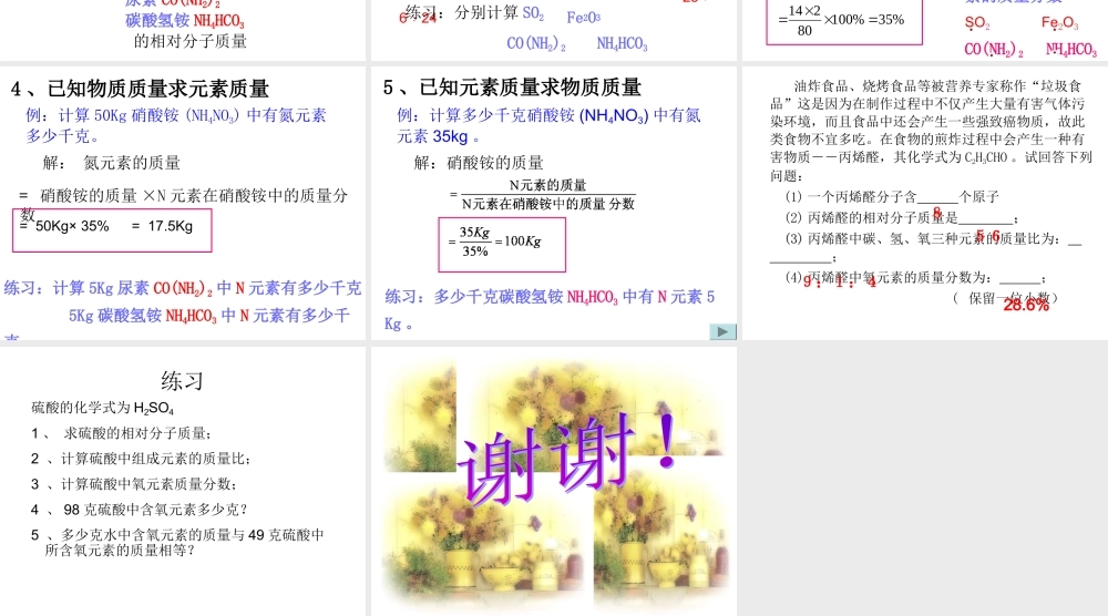 有关化学式的计算 (2)