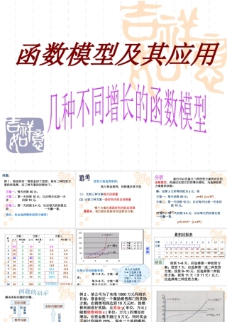 几种不同增长的函数模型
