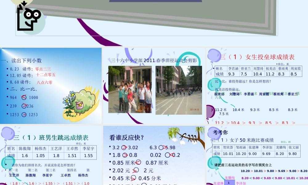 比较小数的大小